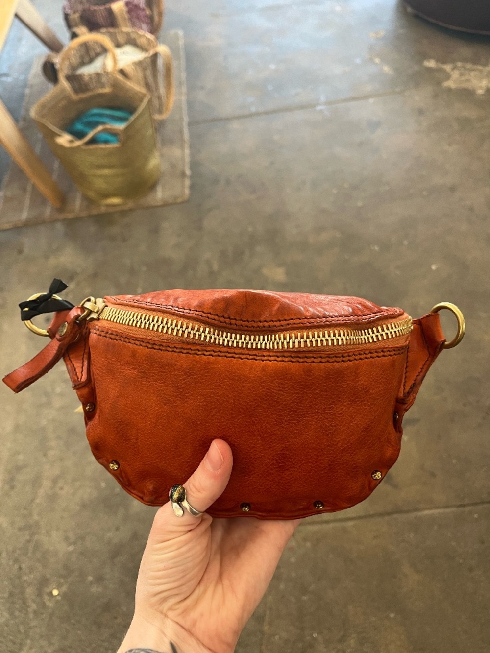 Campomaggi Leather Belt Bag in Mattone
